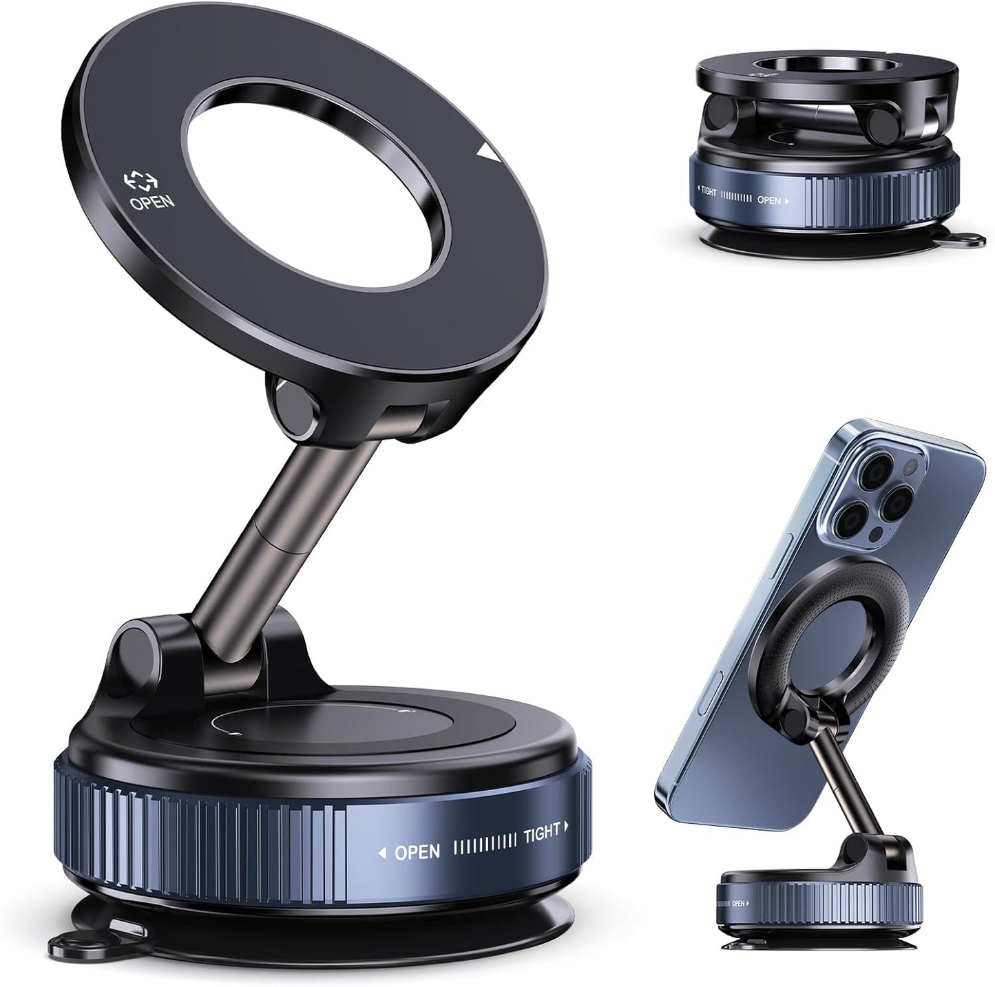 Magnetic Car Phone Holder - Foldable, Retractable, 360° Adjustable For Car, Gym, Office, Home