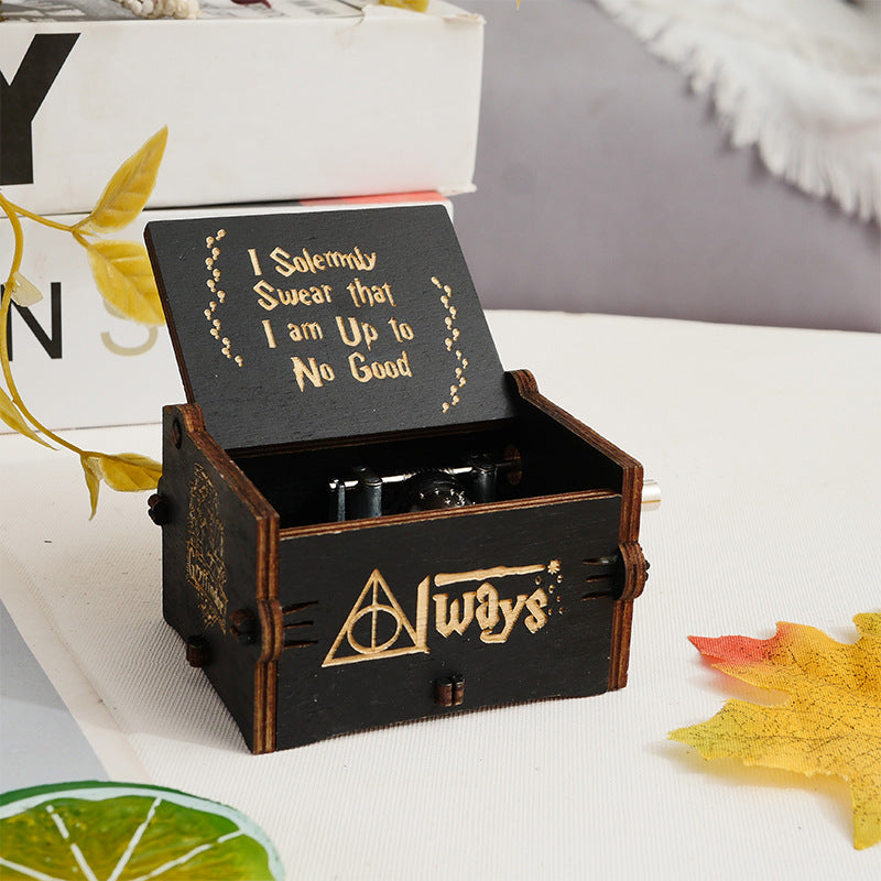Hand-crank Wooden Fantasy Music Box Harry Potter