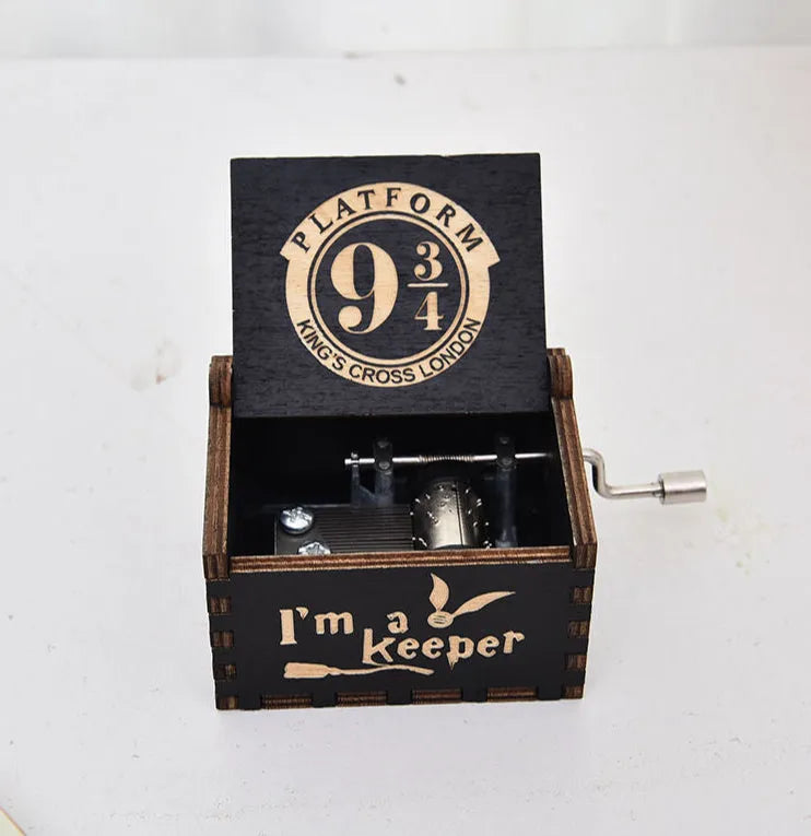 Hand-Crank Wooden Mechanical Music Box - View 6 | Rtvibe