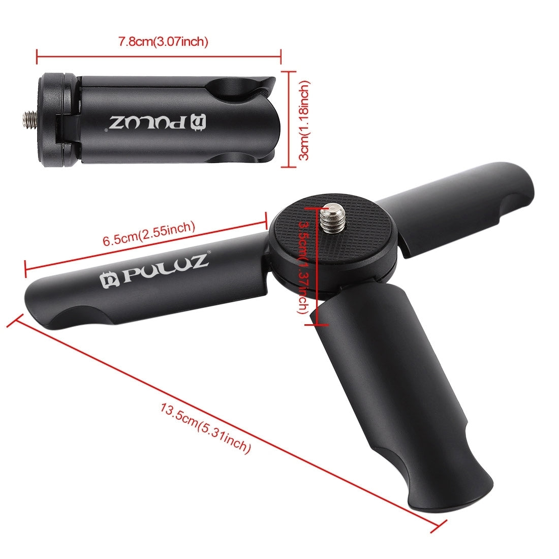 PULUZ Mini Plastic Tripod with Universal Phone Clamp Smartphone Stand