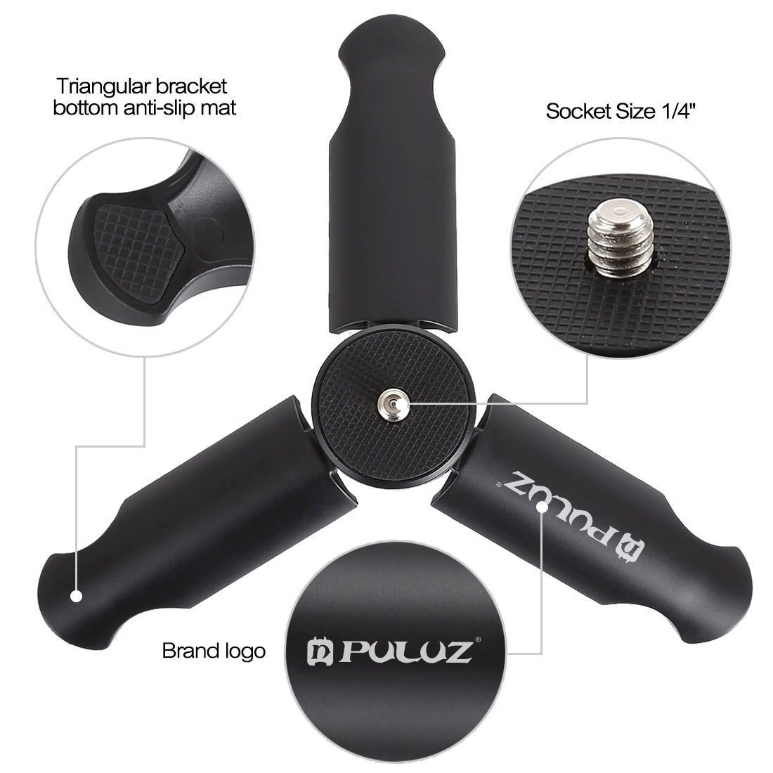 PULUZ Mini Plastic Tripod with Universal Phone Clamp Smartphone Stand