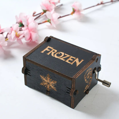 Hand-crank Wooden Music Box Frozen
