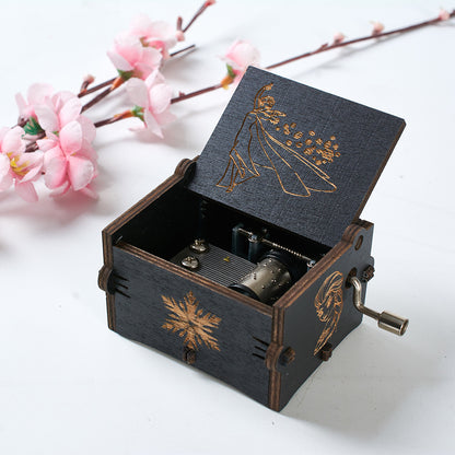 Hand-crank Wooden Music Box Frozen