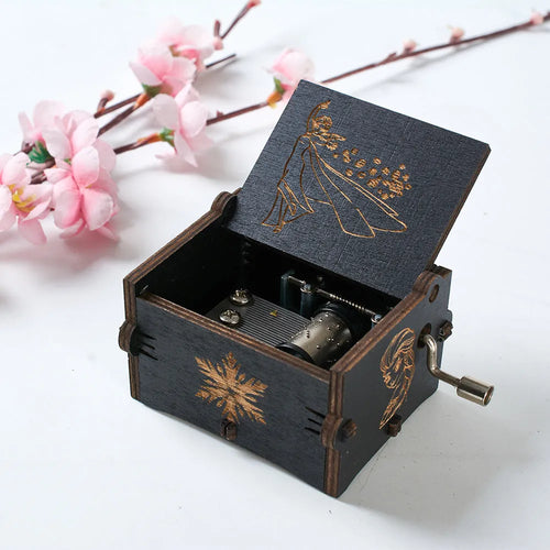 Hand-crank Wooden Music Box Frozen