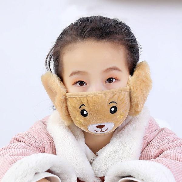 Plush & Warm Winter Earmuffs & Mask for Kids - Brown | Rtvibe