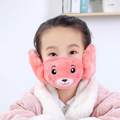 Plush & Warm Winter Earmuffs & Mask for Kids - Watermelon