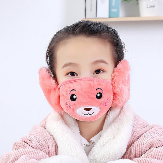 Plush & Warm Winter Earmuffs & Mask for Kids - Watermelon