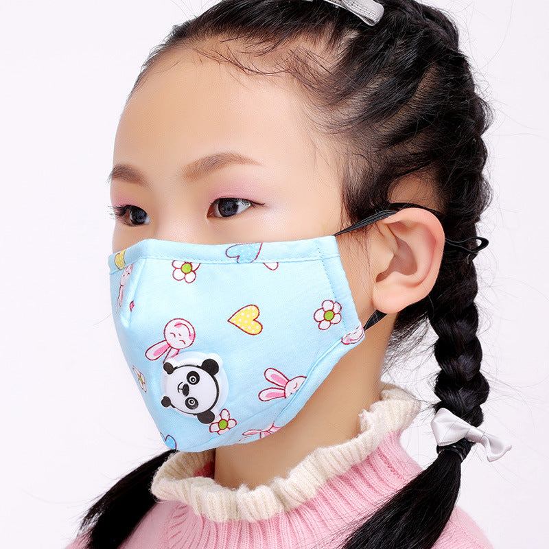 Kids Breathable Cotton Face Mask - Valve & 2.5 PM Filter