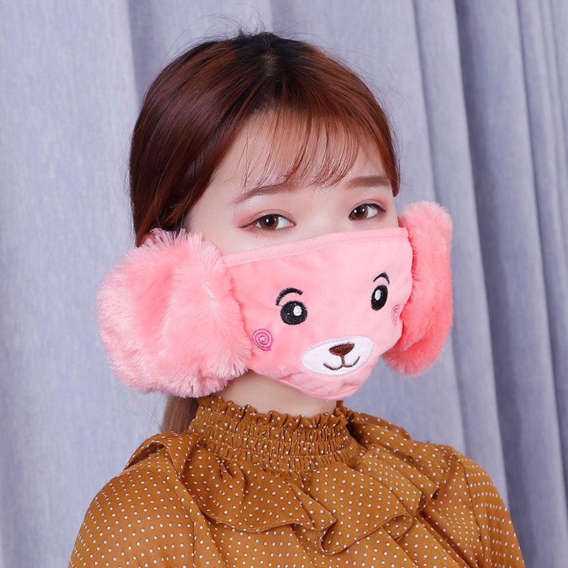 Plush & Warm Winter Earmuffs & Mask for Kids - Watermelon