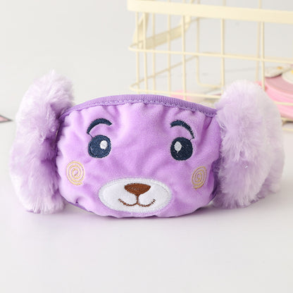 Plush & Warm Winter Earmuffs & Mask for Kids - Purple