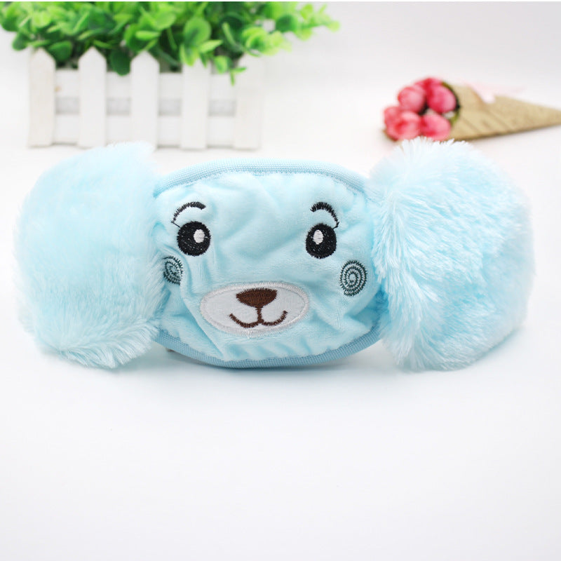 Plush & Warm Winter Earmuffs & Mask for Kids - Blue