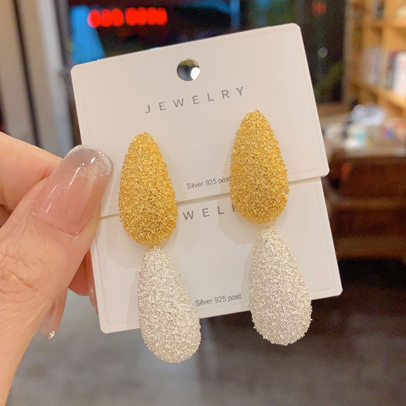 Frosted Teardrop Earrings