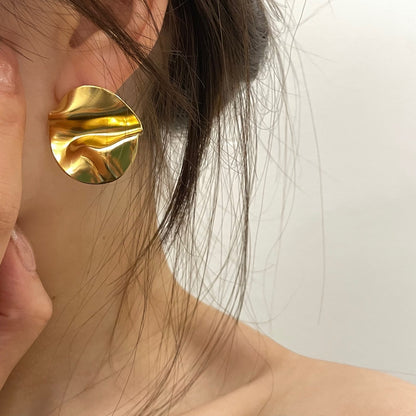 Hydraulic Geometric Gold Earrings