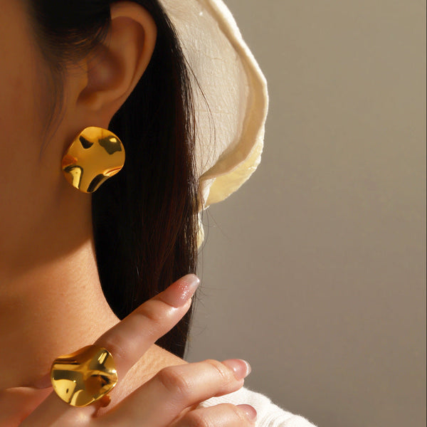 Geometric Round Stud Earrings | Rtvibe