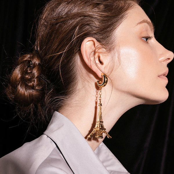 Gold Electroplated Tower Earrings | Rtvibe