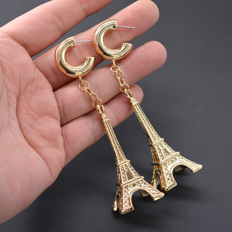 Gold Electroplated Tower Earrings