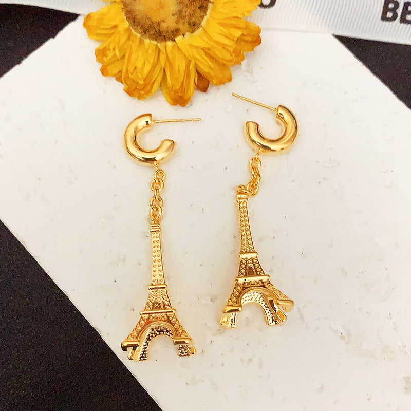 Gold Electroplated Tower Earrings