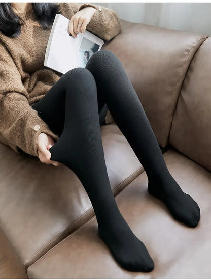 Ribbed Cotton Stockings - Free Size (Fits Up to 30” Waist)