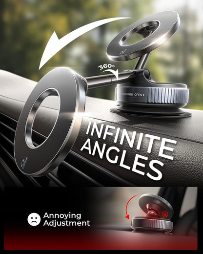 Magnetic Car Phone Holder - Foldable, Retractable, 360° Adjustable For Car, Gym, Office, Home