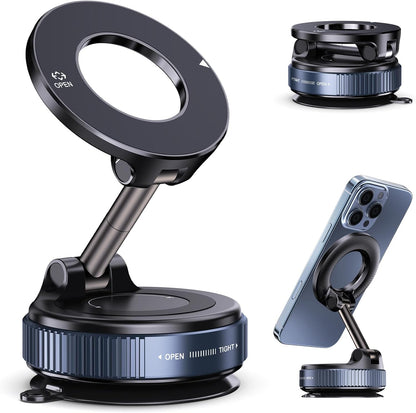 Magnetic Car Phone Holder - Foldable, Retractable, 360° Adjustable For Car, Gym, Office, Home