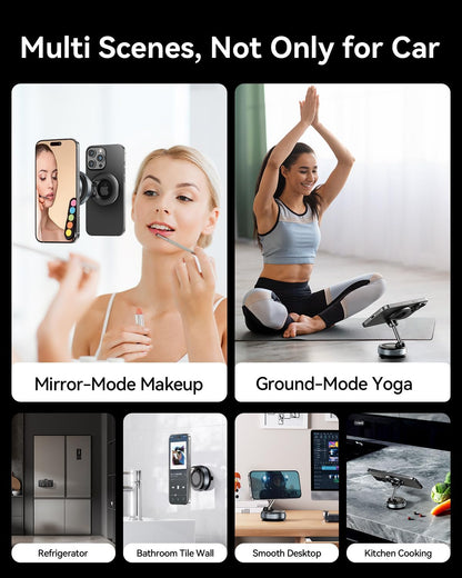 Magnetic Car Phone Holder - Foldable, Retractable, 360° Adjustable For Car, Gym, Office, Home