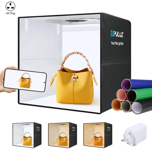 Puluz Photo Box Kit - PD30W USB-C + 6 Dual Backdrops [50cm] | Rtvibe