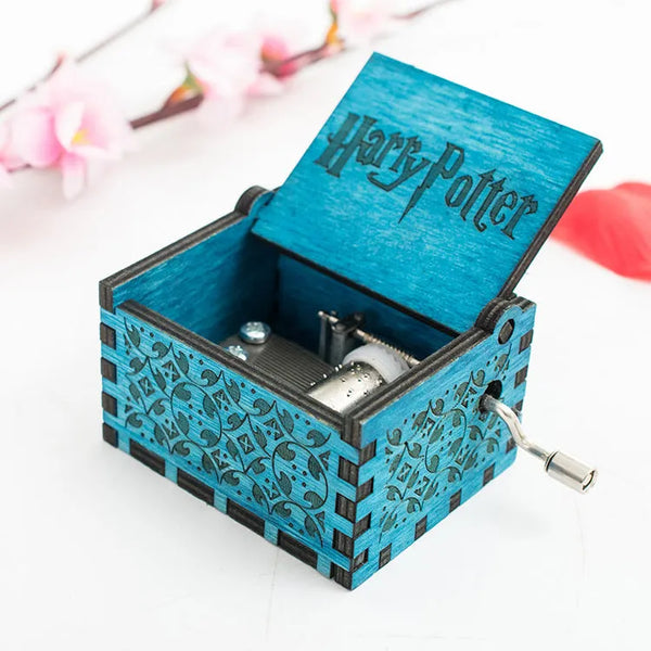 Hand-Crank Wooden Mechanical Music Box - Detail View | Rtvibe