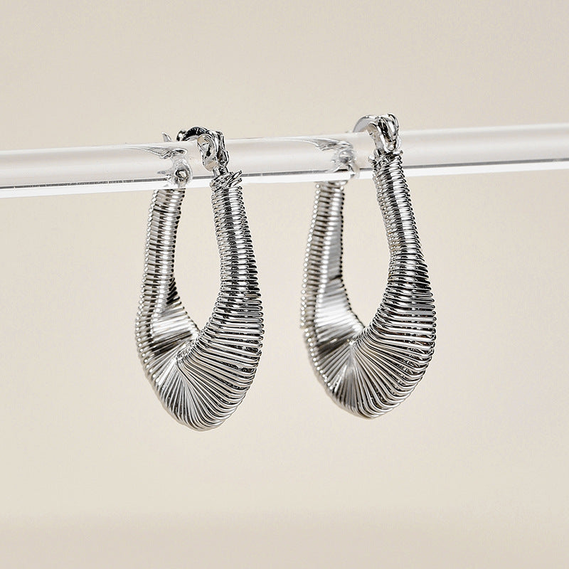 Twisted Coil Silver Earrings