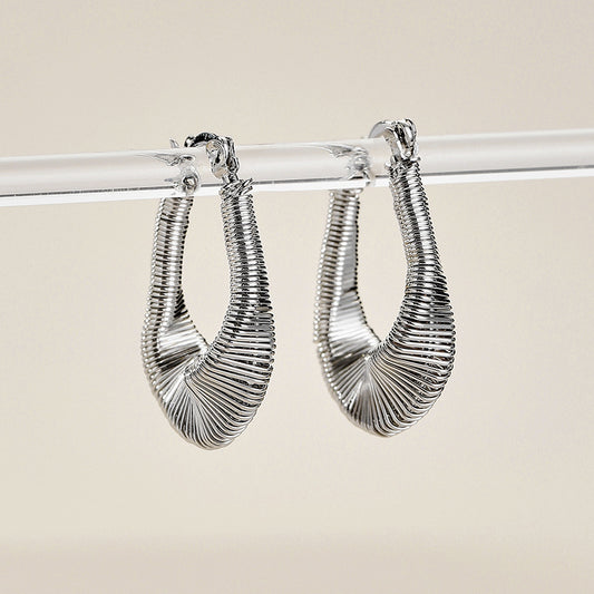 Twisted Coil Silver Earrings