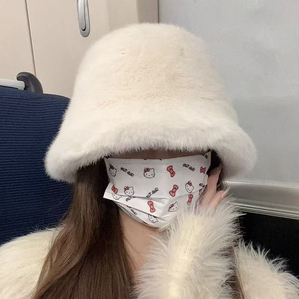 Women’s Fluffy Faux Fur Winter Bucket Hat - With Ear Protection | Rtvibe