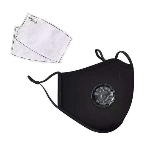 Cotton Face Mask With 2 Carbon Filters PM2.5 Washable Reusable - Adults