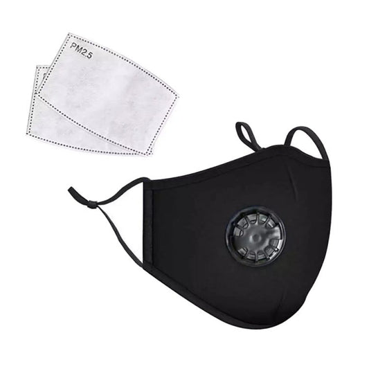 Cotton Face Mask With 2 Carbon Filters PM2.5 Washable Reusable - Adults