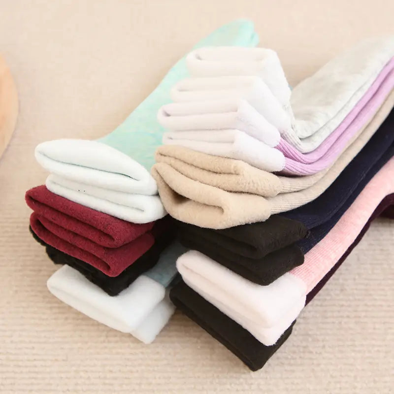 Stripped Thick Warm Winter Socks With Fur - 3 Pack