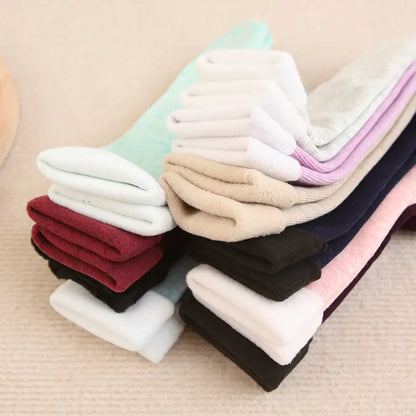 Stripped Thick Warm Winter Socks With Fur - 3 Pack