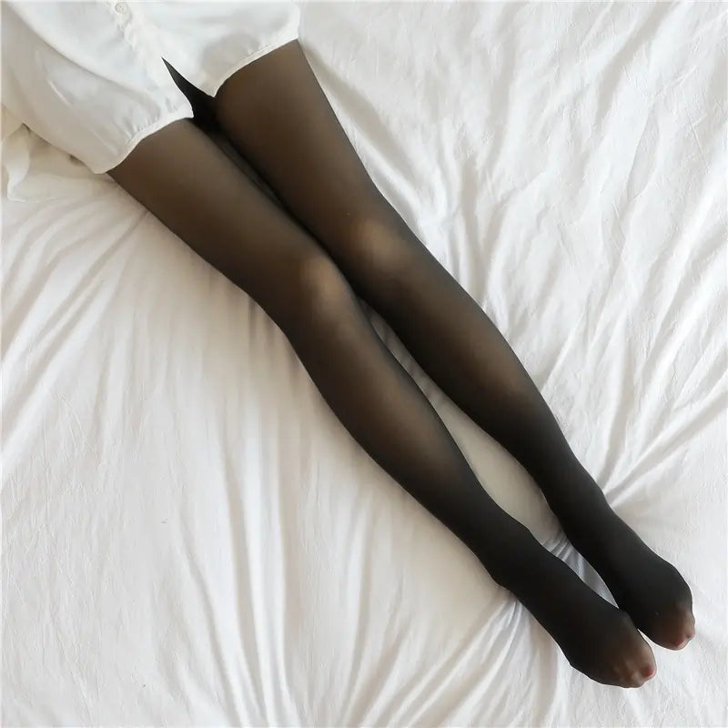 Sheer Stockings with Thin Lining - One Size Pantyhose