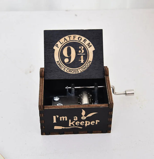 Hand-Crank Wooden Mechanical Music Box - View 6 | Rtvibe