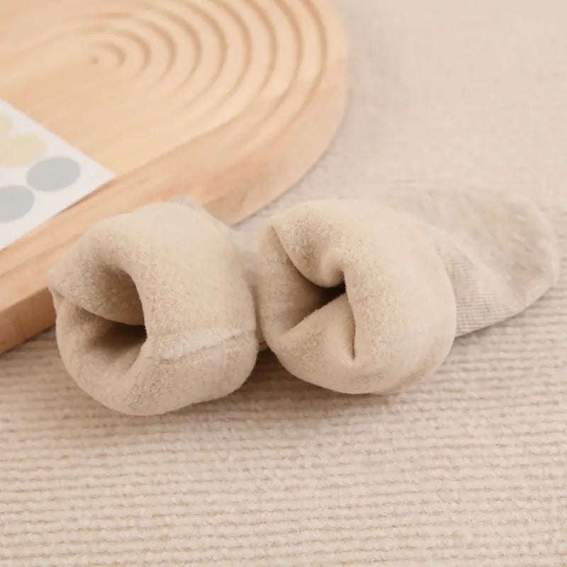 Stripped Thick Warm Winter Socks With Fur - 3 Pack