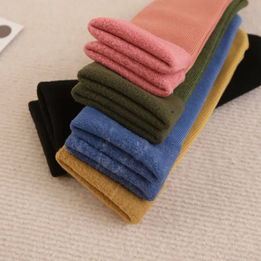 Stripped Thick Warm Winter Socks With Fur - 3 Pack