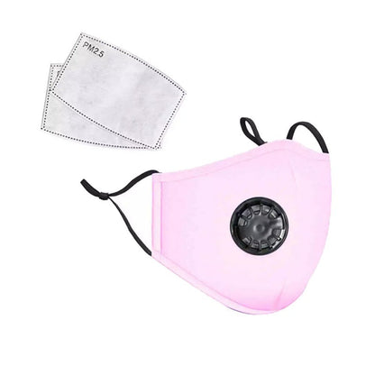 Cotton Face Mask With 2 Carbon Filters PM2.5 Washable Reusable - Adults