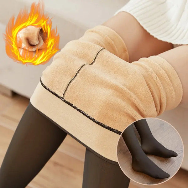Sheer Winter Stockings with Fleece Lining - One Size Pantyhose | Rtvibe
