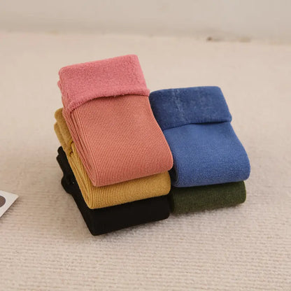 Stripped Thick Warm Winter Socks With Fur - 3 Pack