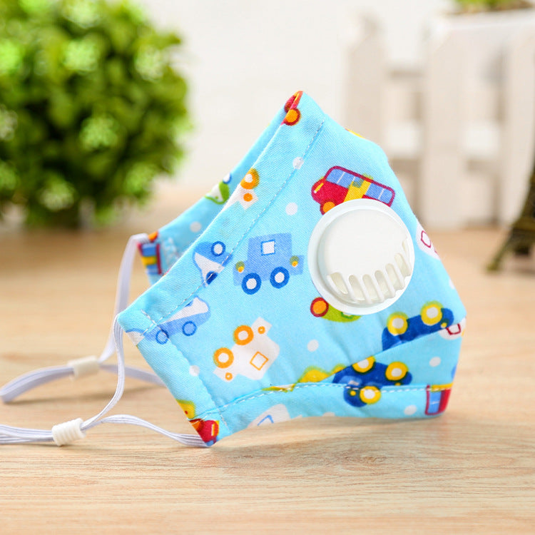 Kids Breathable Cotton Face Mask - Valve & 2.5 PM Filter