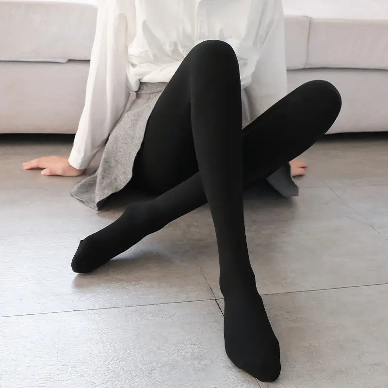 Ribbed Cotton Stockings - Free Size (Fits Up to 30” Waist)