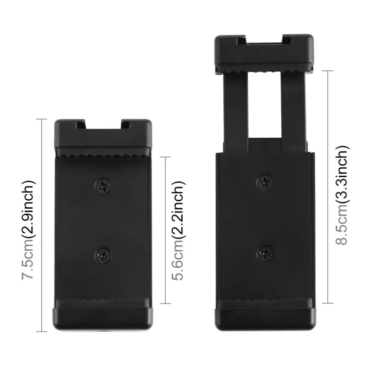 Tripod Mount Phone Clamp with 1/4 inch Screw Holes - Front View | Rtvibe