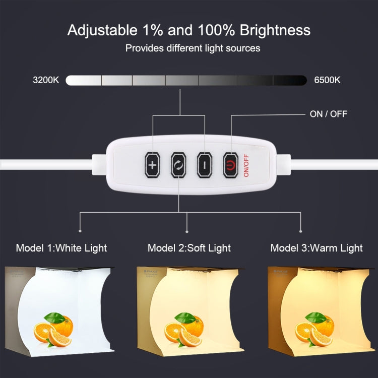 PULUZ Mini Photo Studio Light Box for Product Photography [23cm] [White+Warm Light]
