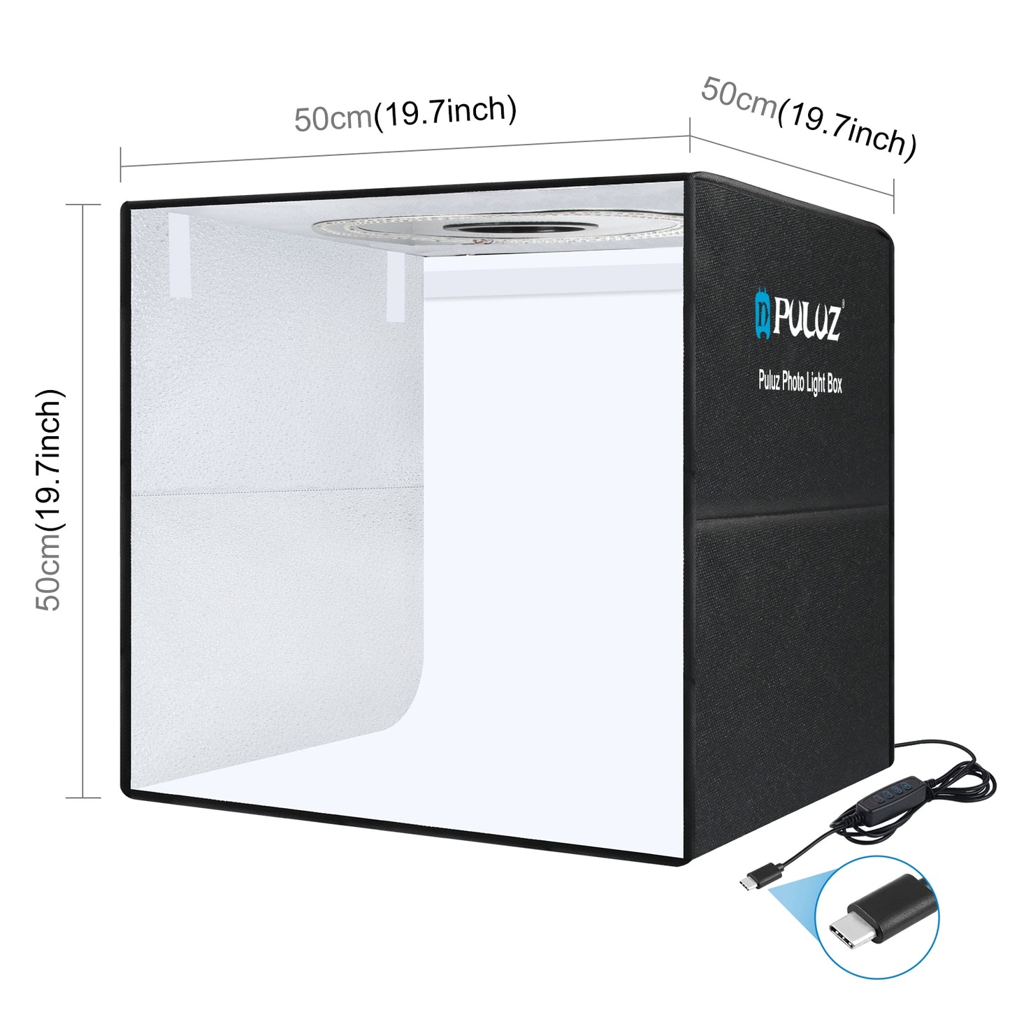 PULUZ Photo Box Kit - PD30W USB-C + 6 Dual Backdrops [50cm]