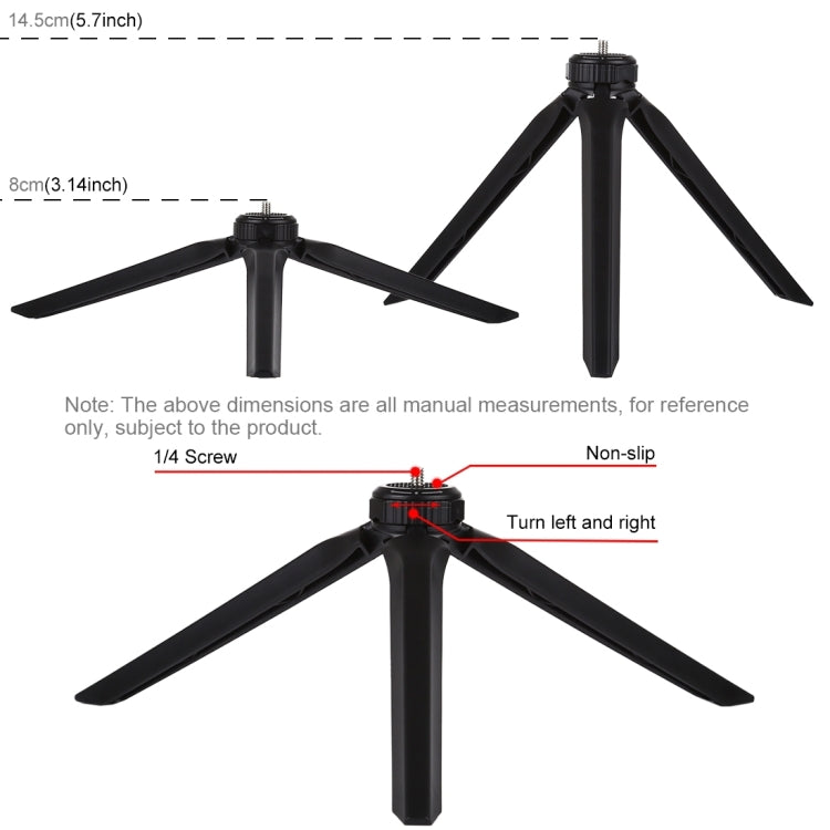 PULUZ Pocket Mini Tripod Mount with Phone Clamp - Portable Plastic Tripod for Smartphones
