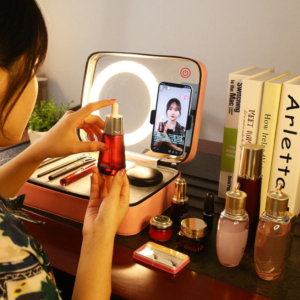Ring Light with Makeup Mirror & Cosmetic Bag