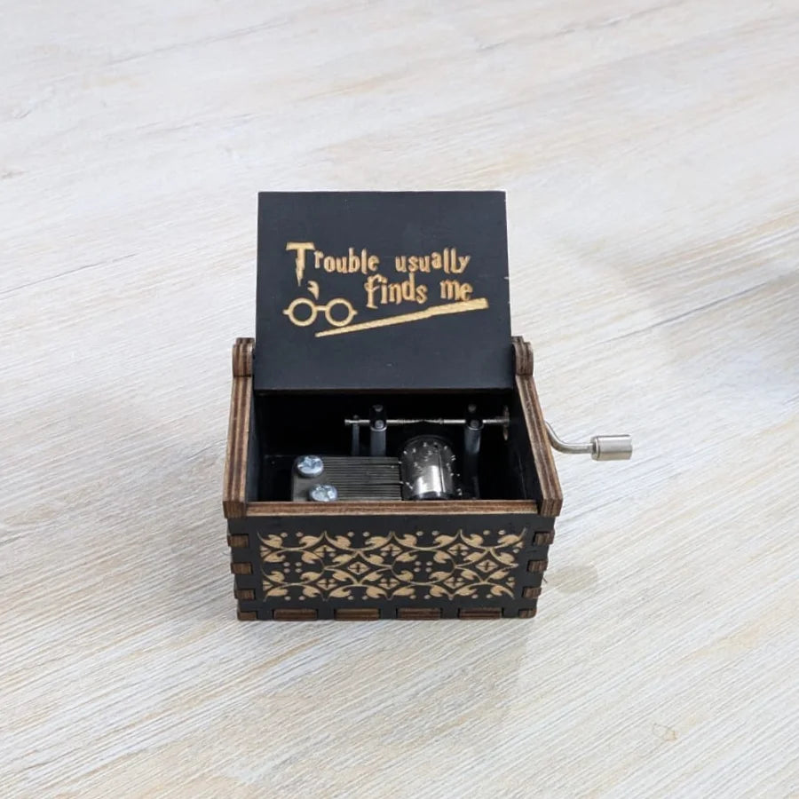 Hand-Crank Wooden Mechanical Music Box