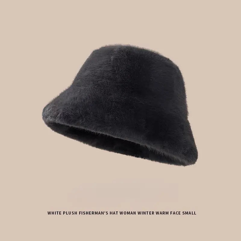 Women’s Fluffy Faux Fur Winter Bucket Hat - With Ear Protection